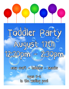 Toddler Party at the Pool @ Beckonridge Pool